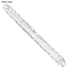 11.8 Clear Jelly Double Dildo with Veins