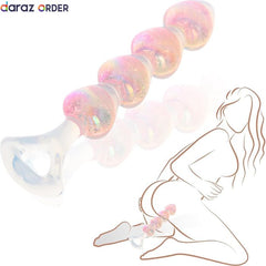 6.3 Inch Anal Beads Butt Plug Pink