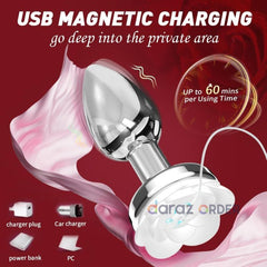 Metal Rose Anal Butt Plug Sex Toys Vibrator