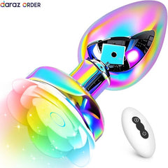 Rainbow Rose Vibrator Metal Rose Butt Plug