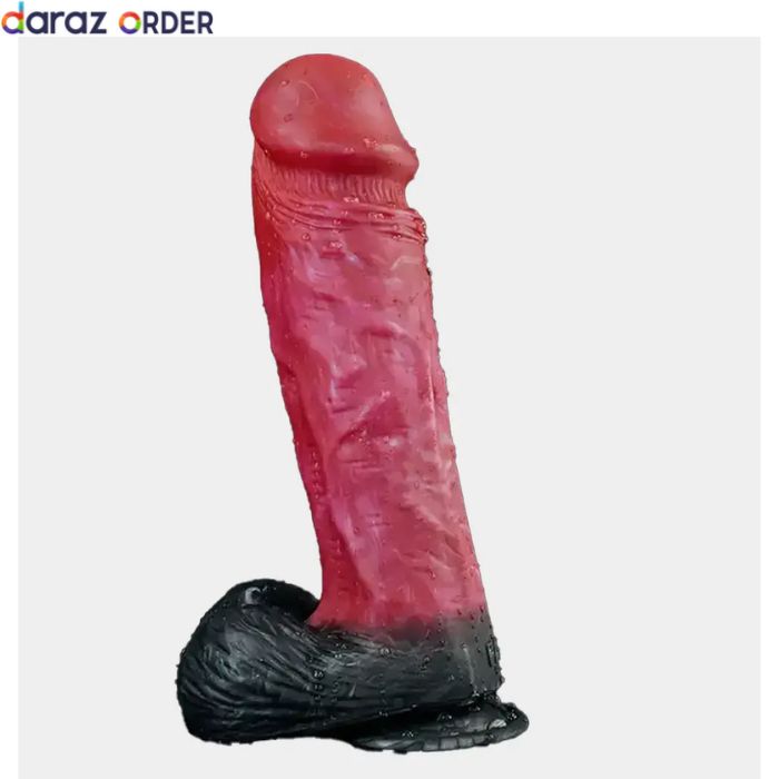 10-Inch Red Silicone Big Dildo for Adults
