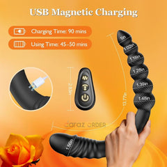 13.77 Inch Thrusting Dildo Vibrator Anal Beads