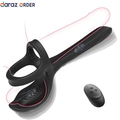3-in-1 Vibrating Cock Ring & Anal Toy