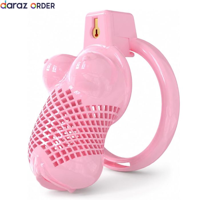 3D Printed Female Bust Chastity Cage Pink Large