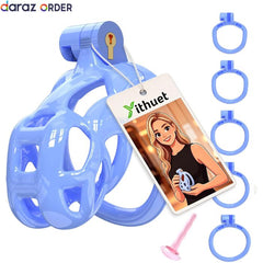 3D Printed Male Chastity Cage Blue Cobra Design