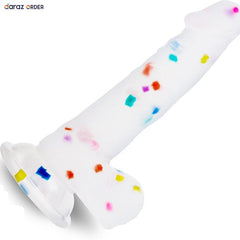 6.5 Confetti Clear Dildo