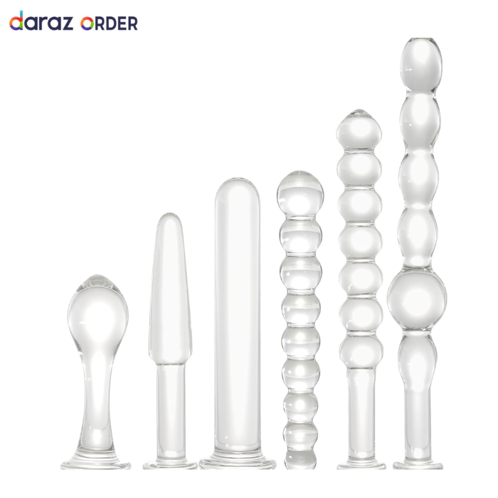6-Piece Crystal Glass Anal Plug Set
