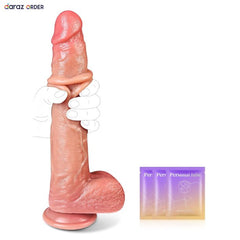 9.8 Movable Foreskin Dildo Realistic Silicone
