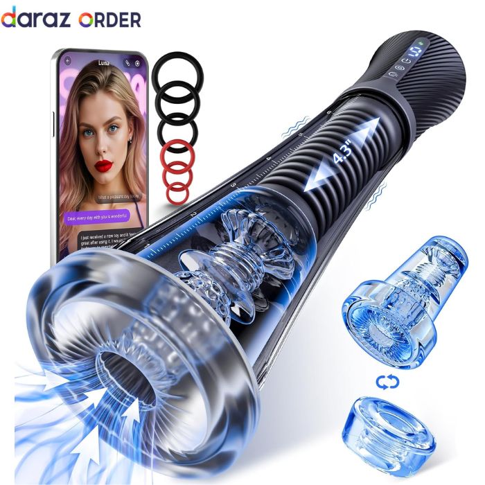 App Controlled Transparent Male Masturbator