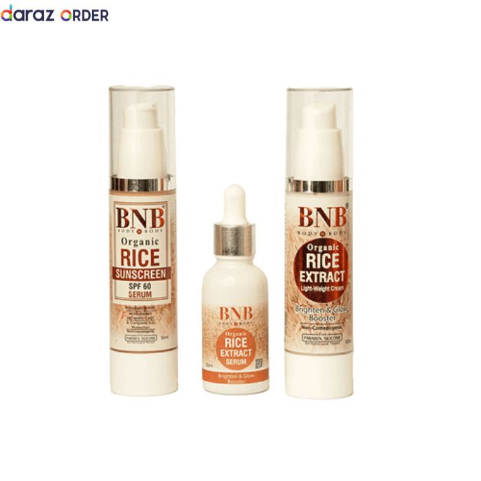 BNB Radiant Rice Trio Sunscreen Spf + Serum + Cream