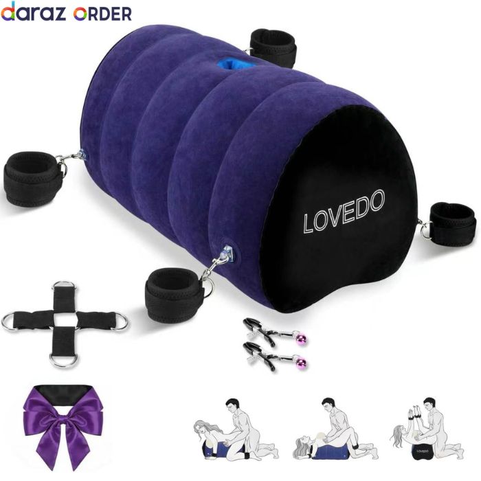 Bondage Heart Pillow Cross Strap and Cuffs