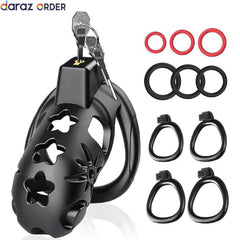 Chastity Cock Cage for Men 6 Adjustable Rings