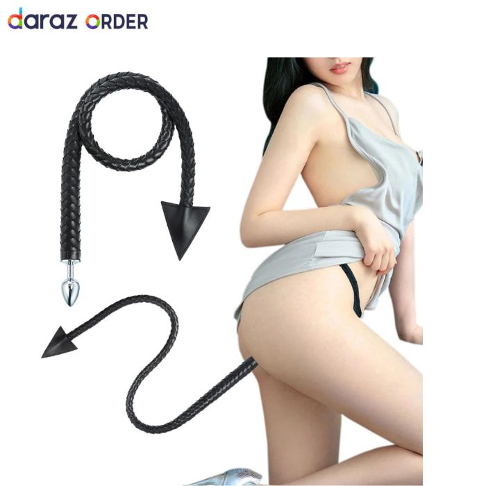 Devil Tail Steel Butt Plug with BDSM Flogger