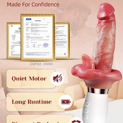 Dildo Vibrator with Tongue Licking Silicone