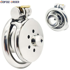 Flat Metal Chastity Cage with Hidden Lock