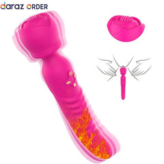 Heated Waterproof Rose Wand Vibrator