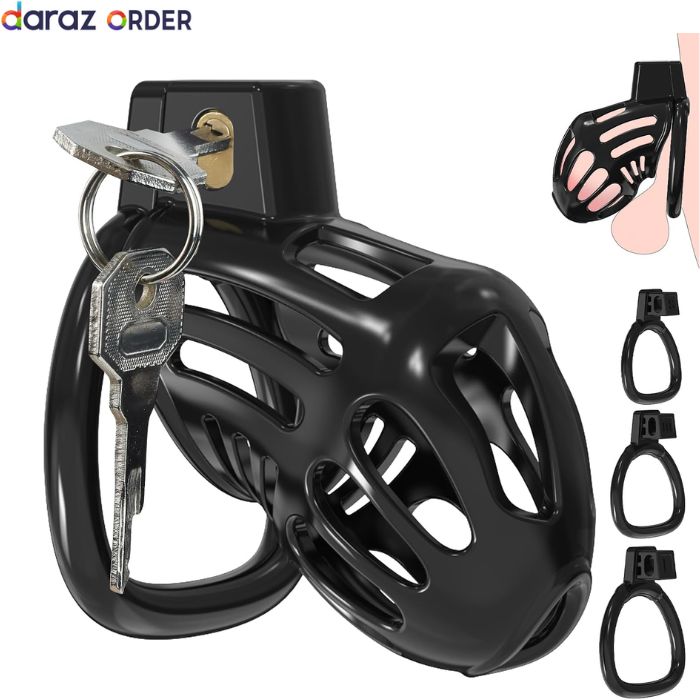 Male Chastity Cage with 3 Fit Rings