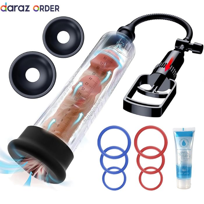 Manual Penis Pump 3 Sleeves & Lubricant
