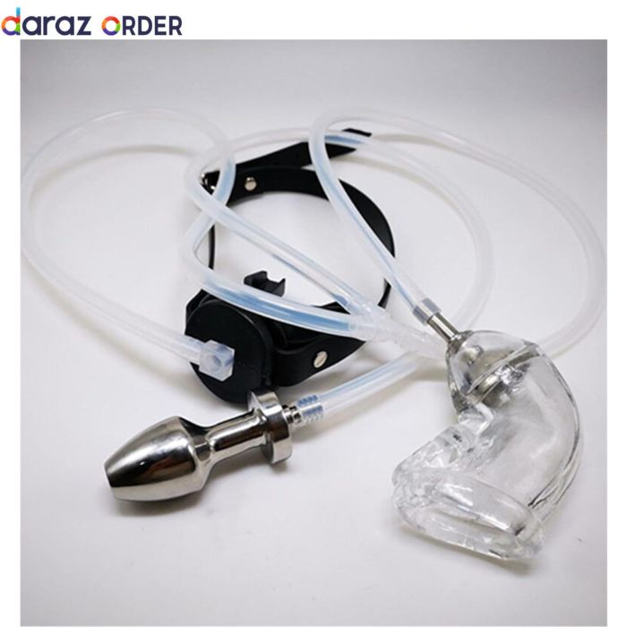 Metal Hollow Plug, Soft Chastity Cage