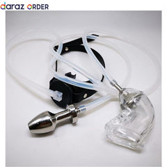 Metal Hollow Plug, Soft Chastity Cage