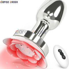 Metal Rose Anal Butt Plug Sex Toys Vibrator