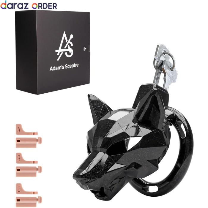 Metallic Black male Chastity Cage with Travel Locks
