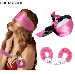 Pink BDSM Handcuffs & Blindfold Set in Pakistan