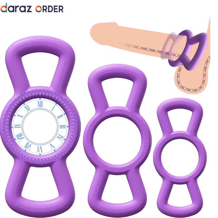 Purple 3 Piece Cock Ring Set In Pakistan