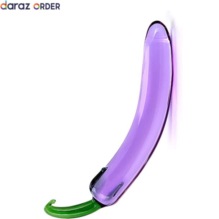 Purple Eggplant glass Sex dildo 7.68 inch