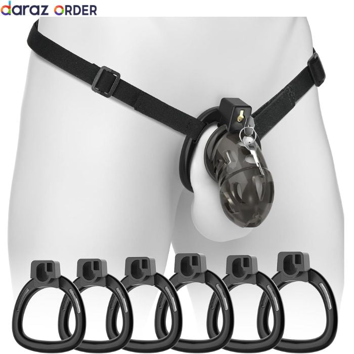 Soft Chastity Cage for Men with 6 Ring