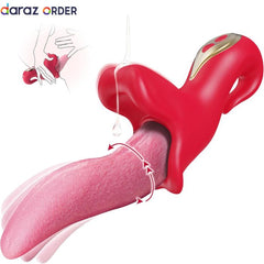 Tongue Vibrator with Rose Design