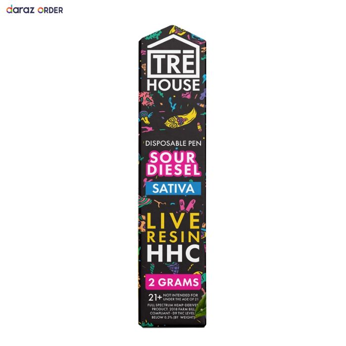 TRE House Sour Diesel Sativa Live Resin HHC Vape Pen 2g