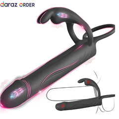 Vibrating Anal Plug with Cock Ring